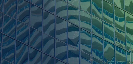 Glass windows of an office building